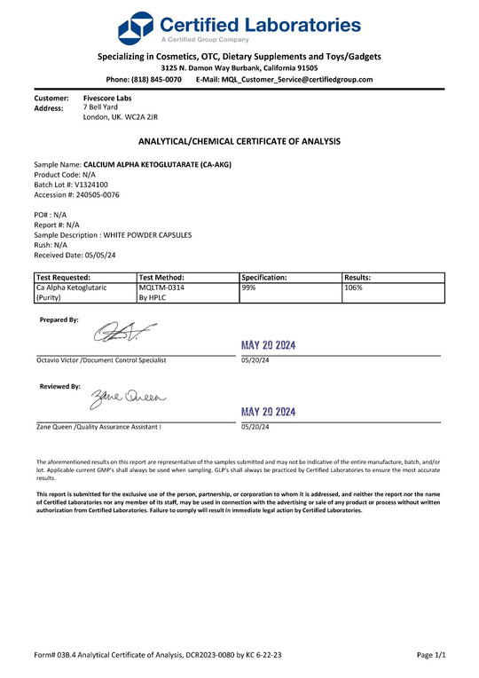Ca-AKG (Calcium alpha-ketoglutarate)